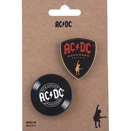 Broche de vinilo y púa de AC/DC